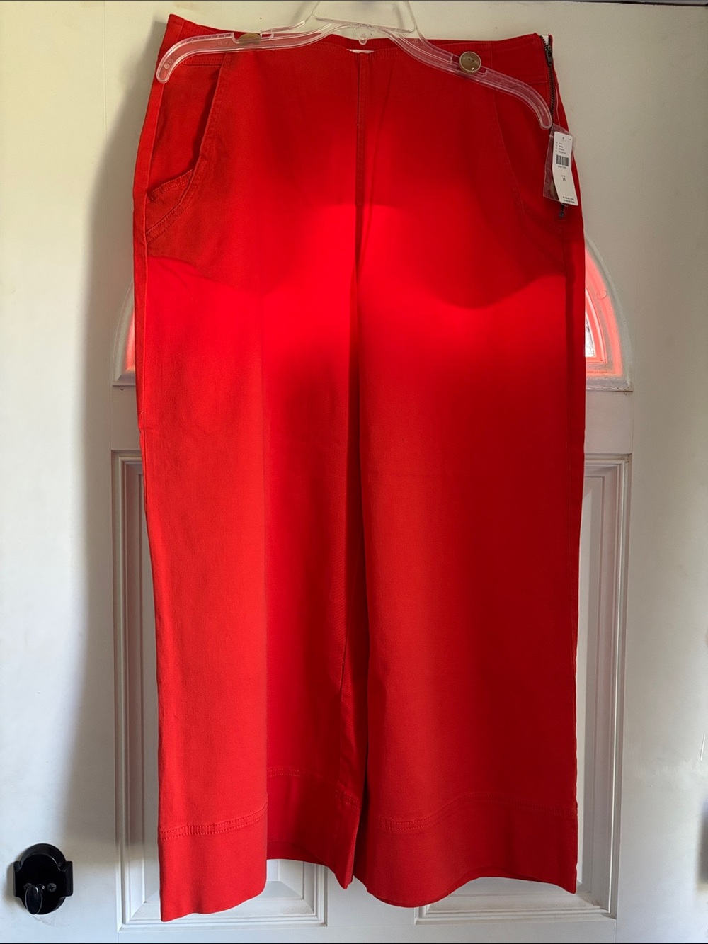 Anthropologie Maeve Orange/Red Cropped Wide-Leg Pants